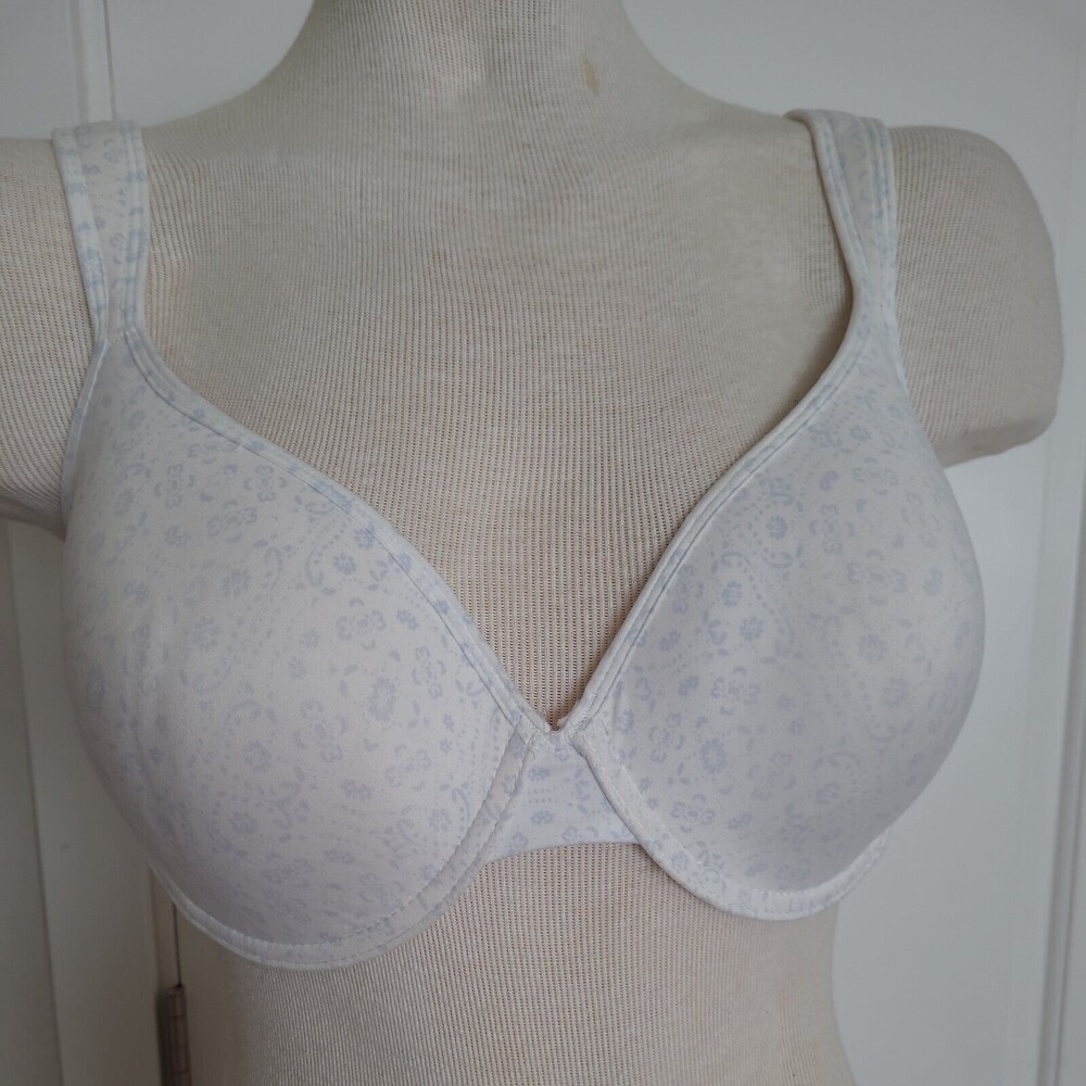Lucky Brand 40D Underwire Padded Bra Thick strap blue floral